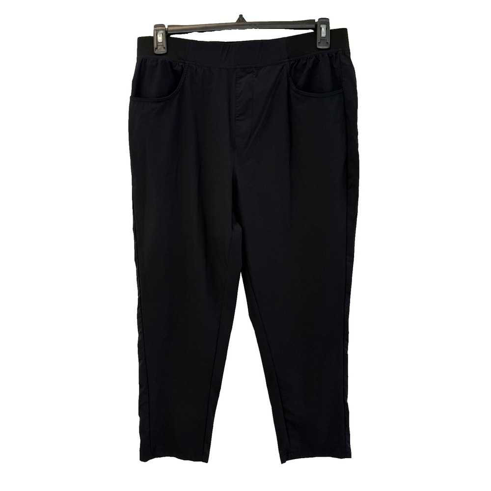 LIBIN Black Nylon Spandex Stretch‎ Waistband Golf Pants XL Petite